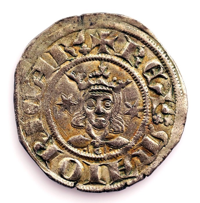 España, Mallorca. Sancho I de Mallorca 1274-1324. Dobler 1311 - 1324 - Muy escasa