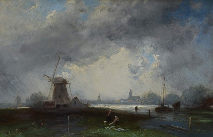 Charles Leickert (1816-1907) - Rivierlandschap