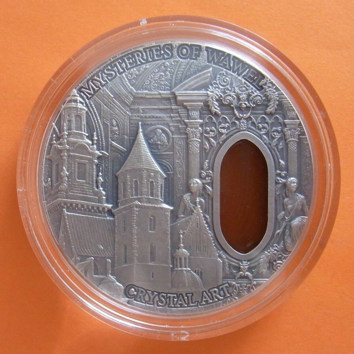 Νιούε. 2 Dollars 2013 Crystal Art - Mysteries of Wawel, 2 Oz (.999)