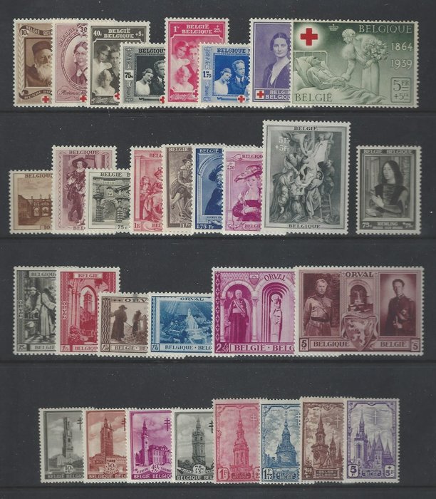 比利时 1939 - 全年 - OBP/COB 496/526