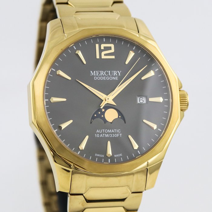 Mercury - NEW MODEL - DODEGONE Moonphase - Automatic Swiss Watch - MEA480-GG-3 - Utan reservationspris - Män - 2011-nutid