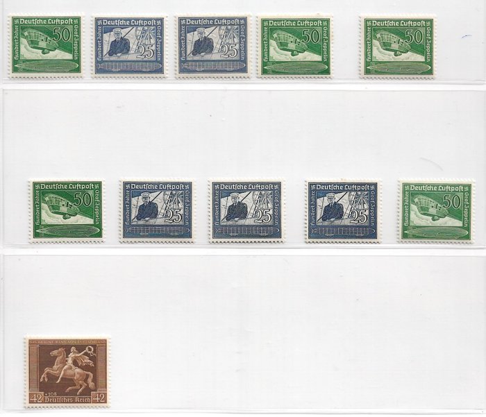 Germania - aree postali locali 1934/1943 - Germania TERZO REICH, ordinato accumulo di francobolli prevale gomma integra - Unificato