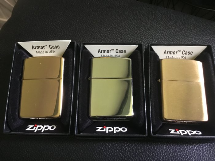 Zippo - Zippo 2022 set van 3 Armorcase aanstekers - Accendino