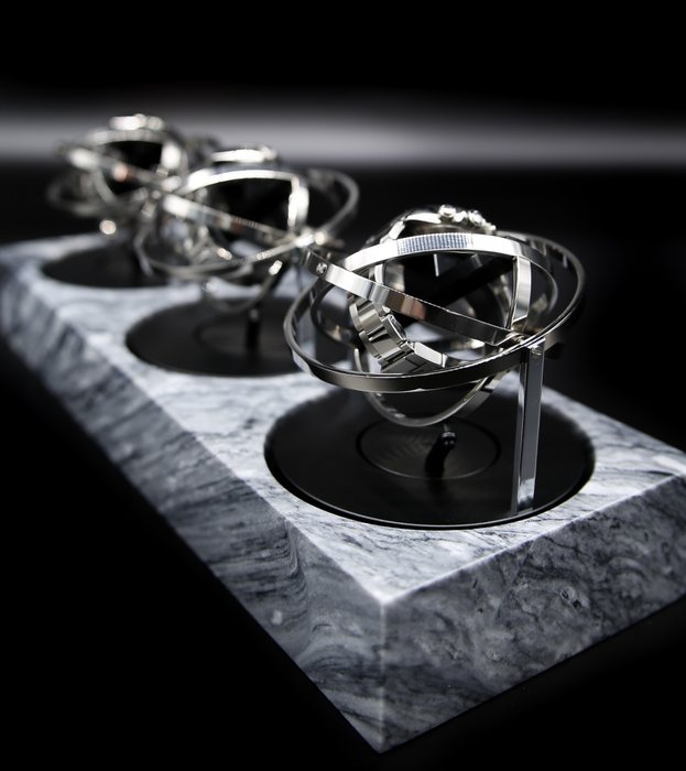 The Voyager III - Limited Edition xxx/287 -  Marble Watch Winder - Silver/Grey Marble - Tourbillon /