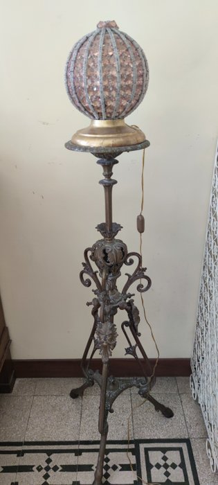 Lampada - bronzo e cristallo - Inizio XX secolo