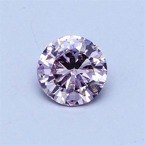 1 pcs 钻石 - 0.45 ct - 圆形 - 淡彩粉带紫 - I2 内含二级