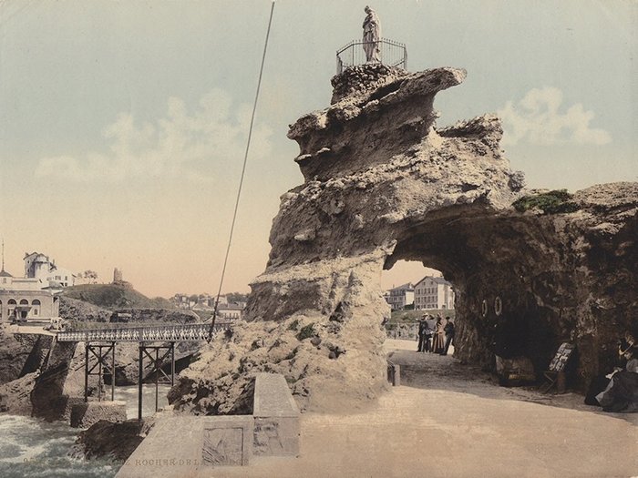 P.Z. Photochrom - 1900 - [France] Biarritz. Rocher de la Vierge