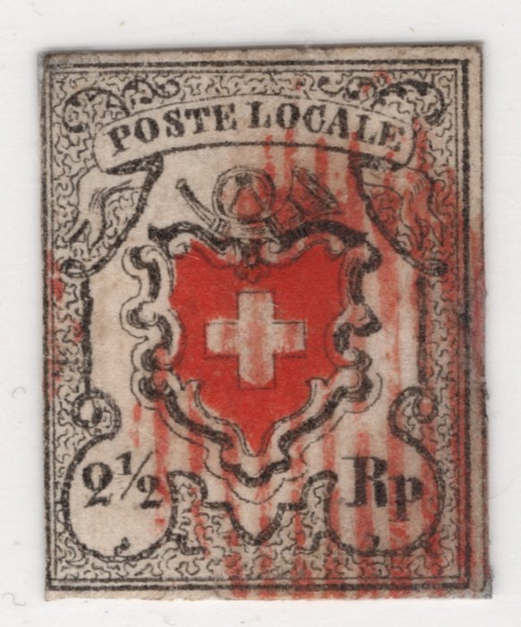 Switzerland 1850 - “POSTE LOCALE” lozenge in rare red - SBK Nr. 14I