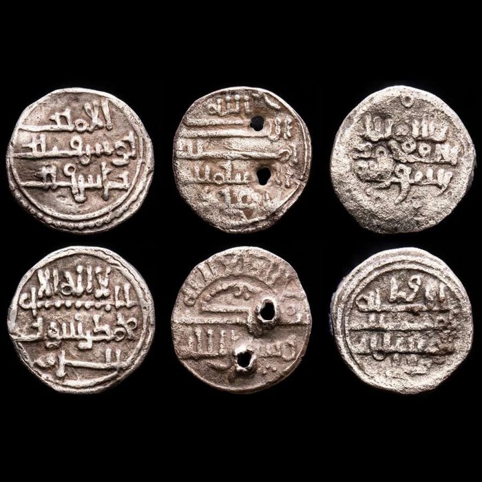 Islamic, Almoravid dynasty. Lote de tres quirates. 2 x Ali ben Yusuf (522-533 H) Ishaq Ben Alí (540-541 H/ 1145-1147dC)