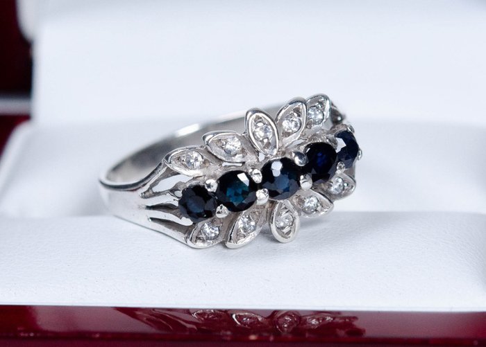 925 Silver - Ring - 0.60ct sapphires - Catawiki