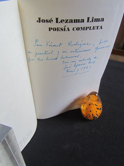 Signed; José Lezama Lima - Poesía Completa - 1970
