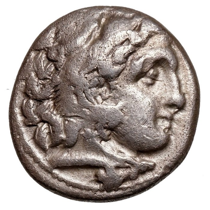 Kings of Macedonia. AR Drachm,  Alexander III. "the Great" (posthum, 323-317 BCE) Kolophon