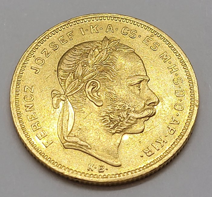 Austria, Hungary. Franz Joseph I. Emperor of Austria (1850-1866). 20 Francs/8 Forint 1878 KB Kremnitz