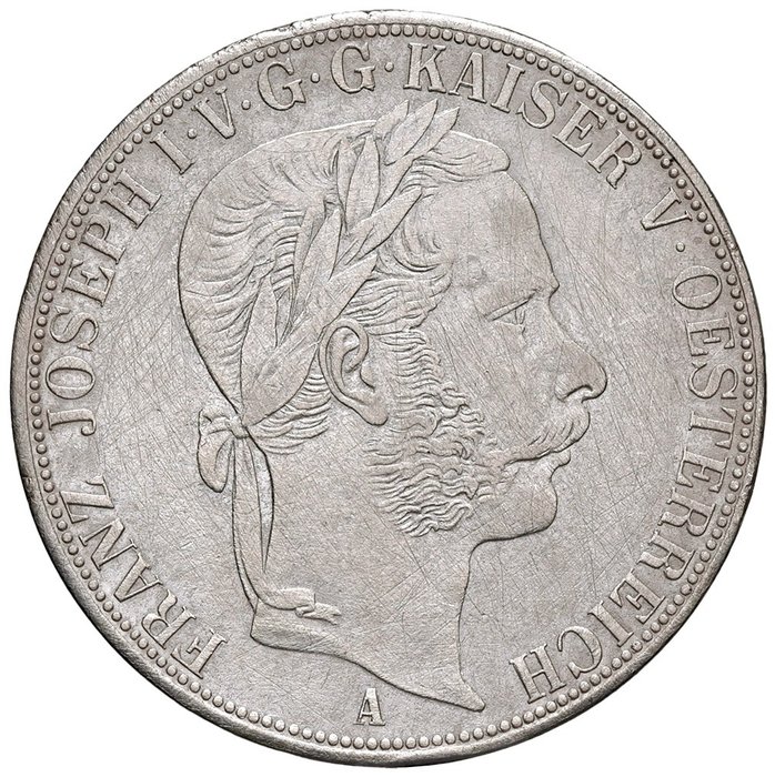 Kaisertum Österreich 1804-1918. Franz Joseph I. (1848-1916). 2 Vereinstaler	 1866-A, Wien.