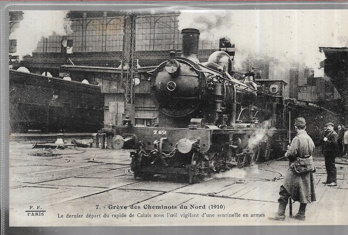 France - maps of the northern railwaymen's strike stations trains - Postcards (Set of 32) - 1910-1930