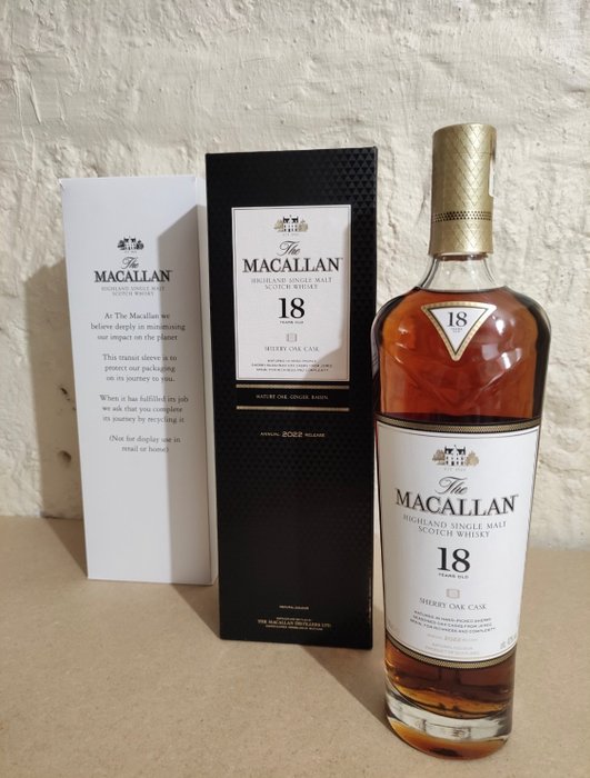 Macallan 18 years old - Sherry Oak Cask 2022 Release - Original bottling  - 700ml
