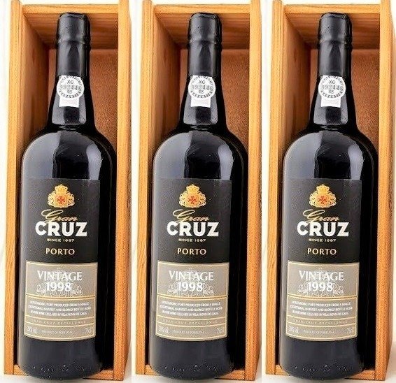 1998 Gran Cruz Vintage Port - 3 Bottiglie (0,75 L)
