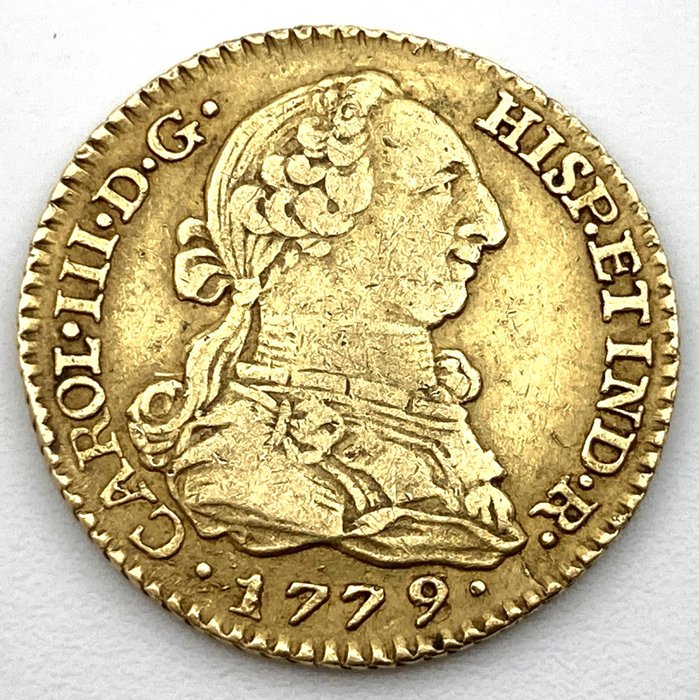 Spanje. Carlos III (1759-1788). Escudo 1779 Madrid PJ - NO RESERVE