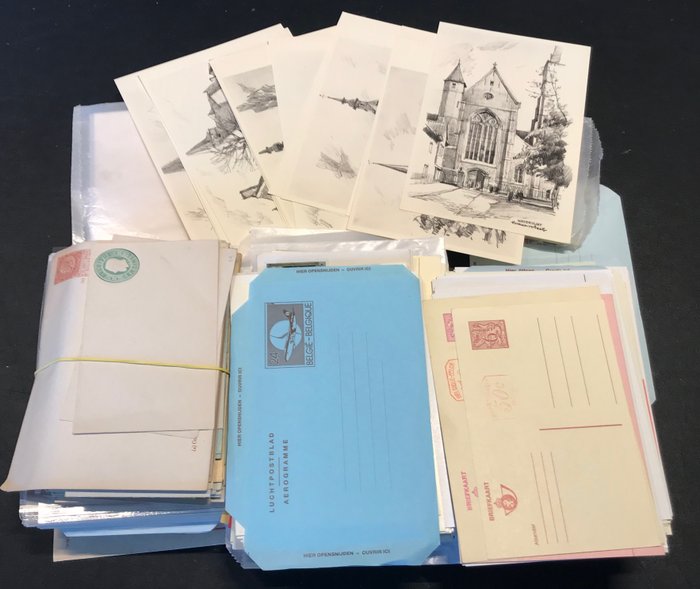 Belgien - Dealer stock of Postal stationary pieces of Leopold II - Albert II