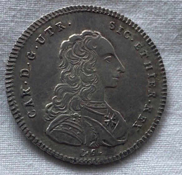 Italie, Royaume De Naples. Charles de Bourbon (1735-1759). 1/2 Piastra da 60 Grana 1750