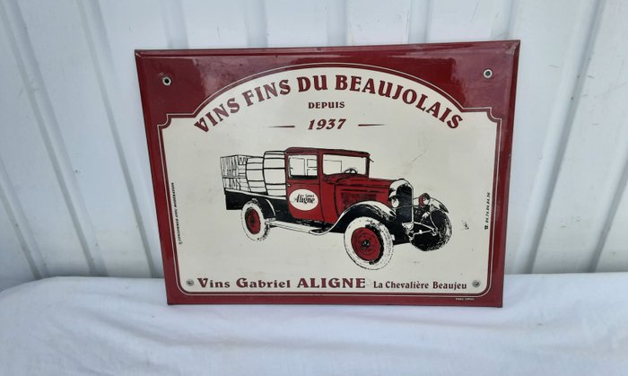 Vin fins du Beaujolais Gabriel Aligne (1) - Émail