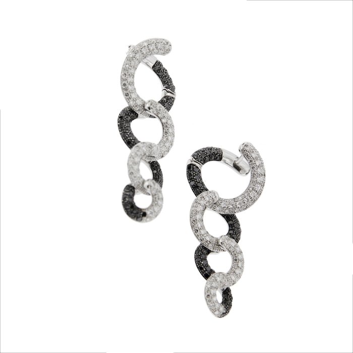 Image 3 of 18 kt. White gold - Earrings - 1.90 ct - Diamonds