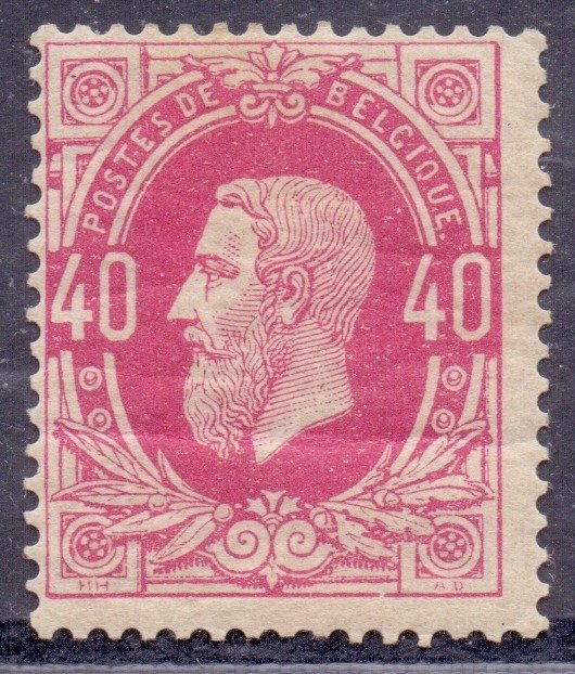 Belgien 1870 - Effigy of Leopold II 40c pink - OBP/COB 34