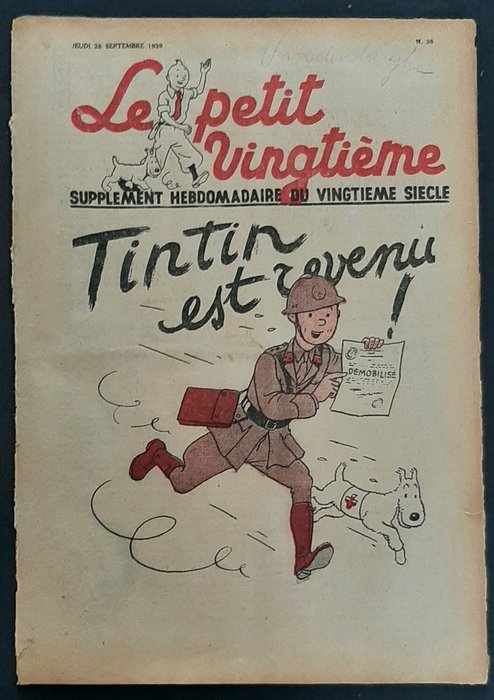 Le Petit Vingtième 39 - Tintin - Au pays de l'or noir - (1939)