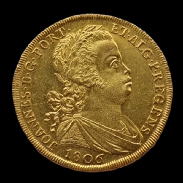 Portugal. D. João Príncipe Regente (1799-1816). Peça (6.400 Reis) 1806 - Lisboa - Cruz Singela - Escassa