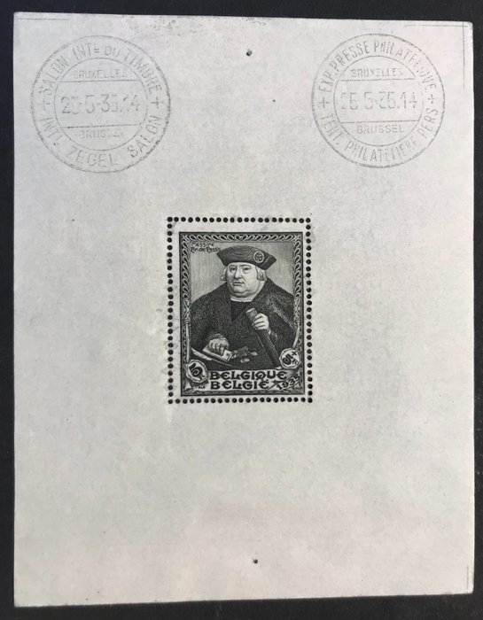 Belgique 1935 - World Exhibition Brussels - Francois de Tassis ‘With stamp on the edge’ - Block no. 4 - MNH - OBP BL4