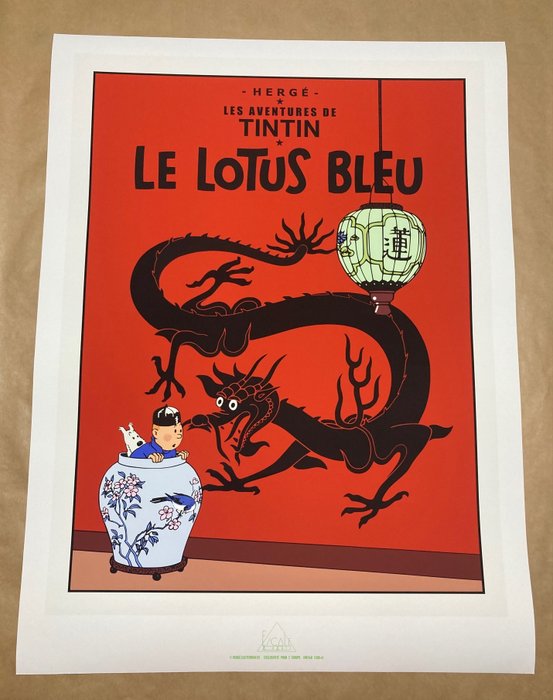 Tintin - Sérigraphie Escale - Le lotus bleu - (1985)