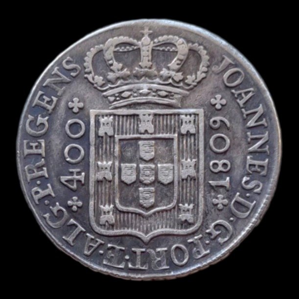 Portugal. D. João Príncipe Regente (1799-1816). Cruzado Novo (480 Reis) 1809 - Diadema de 2 Pontos