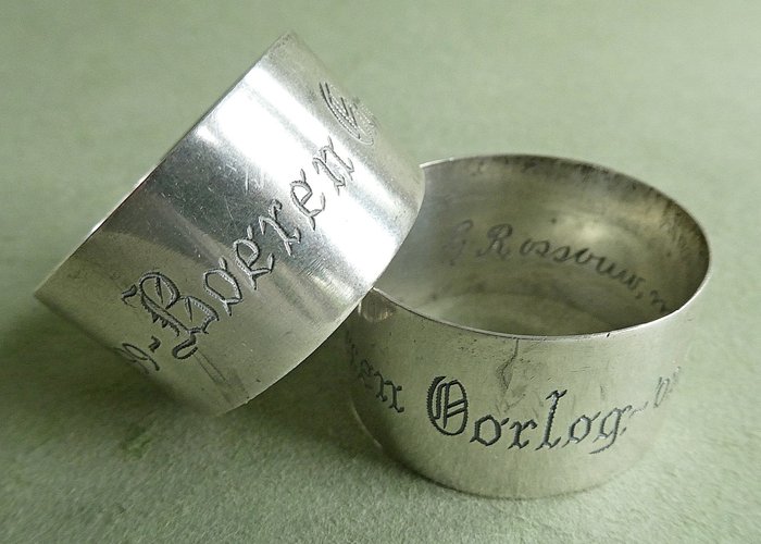 South Africa - Pair of Silver Napkin Rings, Commemorating Second Boer War (1899-1902) for sale  