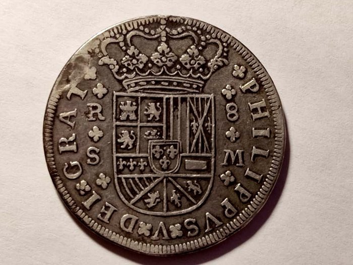 Royaume d’Espagne. Felipe V (1700-1746). 8 Reales 1718 Seville M - One year type. Very rare.