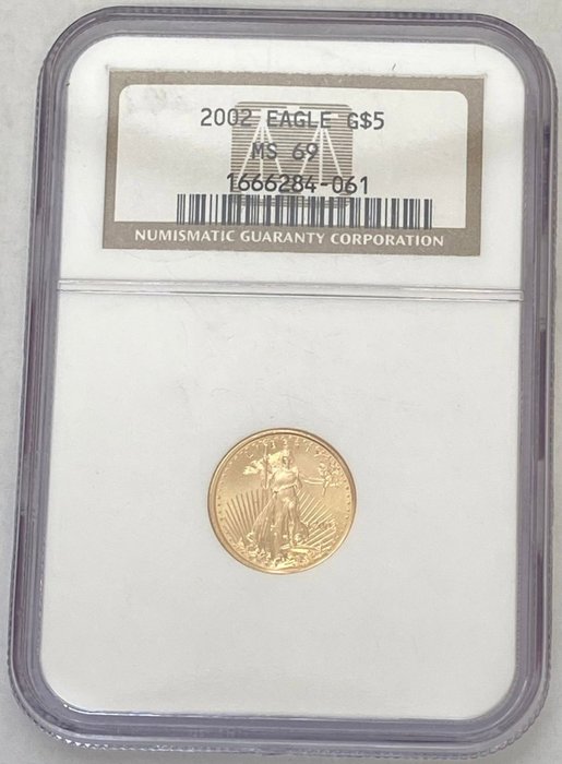 Stati Uniti. 5 Dollars 2002 American Eagle - NGC - MS69