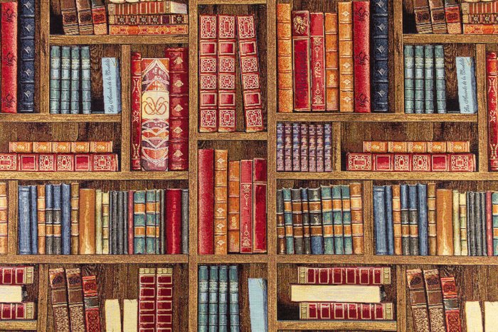 Gobelin fabric with a large library - 550 x 140 cm!!! - Tapestry  - 140 cm - 550 cm
