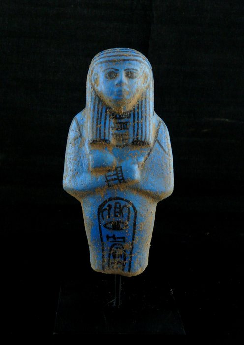 Replica di un antico egiziano Legno Uno dei cinque shabti di Seti I - 25.5×5×2 cm
