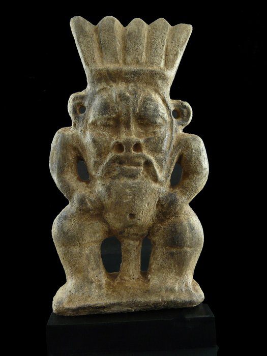Replica di un antico egiziano Pietra Statuetta del dio Bes - 20×2×11 cm