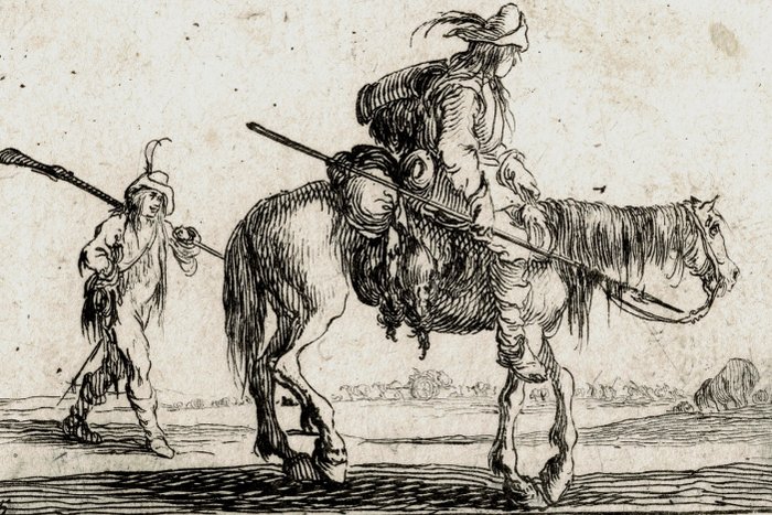 Image 3 of Stefano Della Bella (1610-1664) - A pair of etchings from the Caprice involving horses