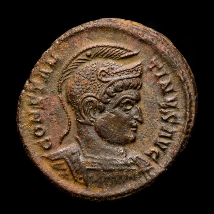 Roman Empire. Constantine I (AD 306-337). Æ Follis,  Trier - BEATA TRANQVILLITAS, altar inscribed VOTIS XX.