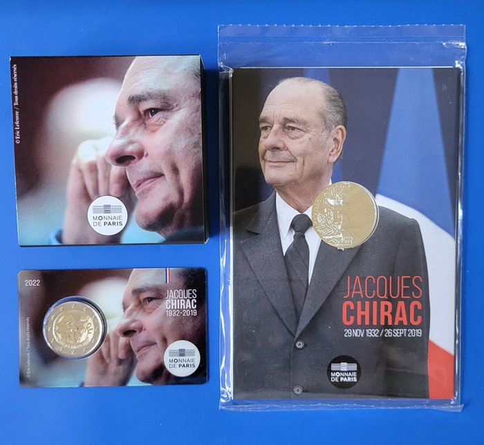 France. 2 + 10 Euro 2020/2022 - 'Jacques Chirac' (3 pièces)