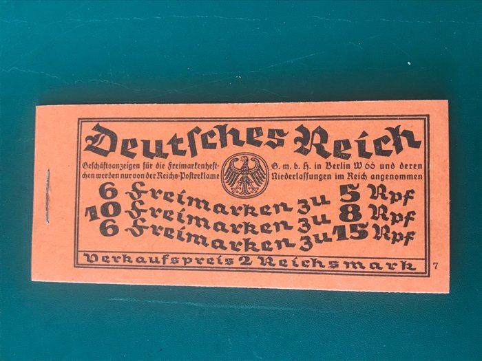 German Empire 1928 - Stamp booklet Reich Presidents in perfect quality - Michel boekje 25.1