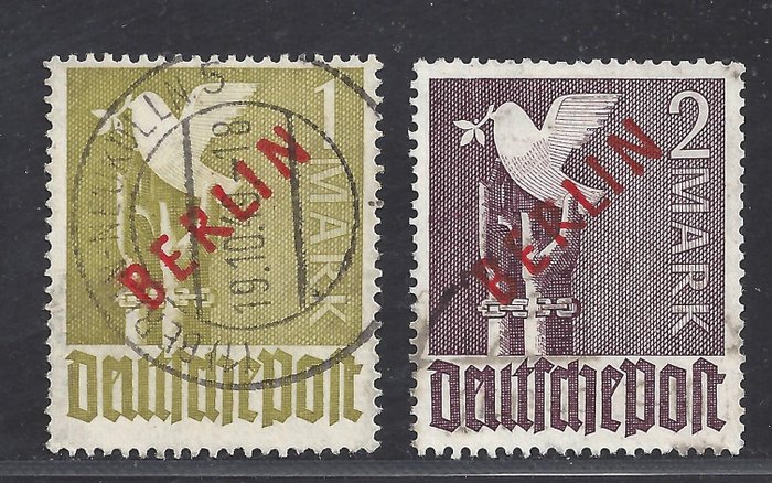Berlin 1948 - Berlin overprint in red - Michel 33/34