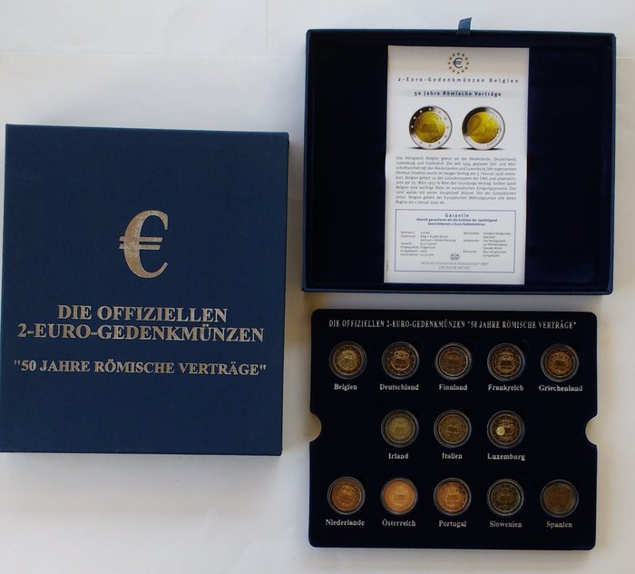 Europa. 2 Euro 2007 "50 years of the Treaty of Rome" in box (complete all EU countries with Slowenia)