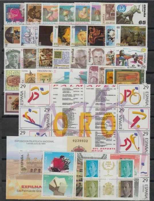 Preview of the first image of Spain 1994/1999 - Complete collection of stamps on stock cards.