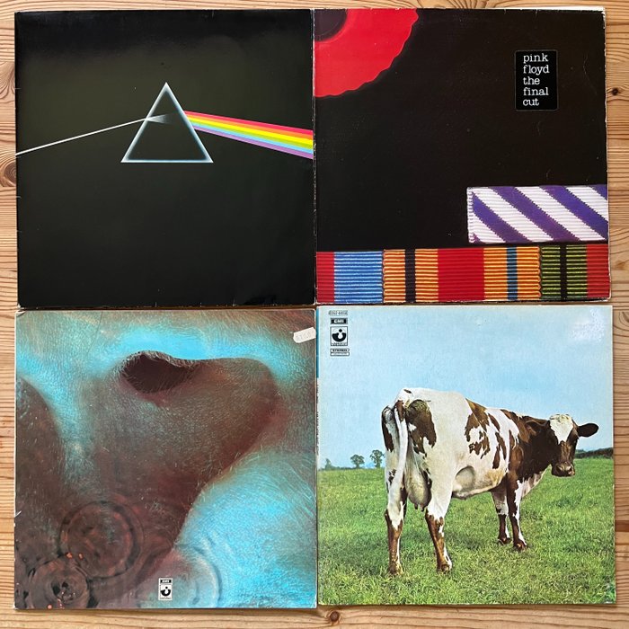 Pink Floyd - Dark Side Of The Moon, Meddle, Atom Heart Mother, The Final Cut - Différents titres - LP album - Stéréo - 1970/1983