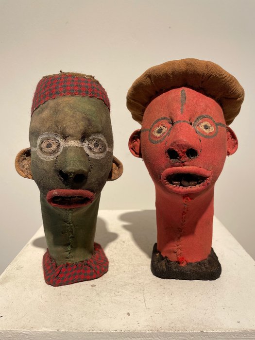 Doll head - Bwende - 20cm (2) - Cloth, Wood - Bwende - Congo 