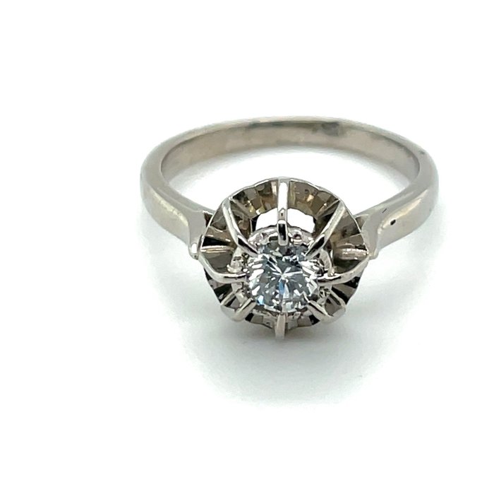 Preview of the first image of 18 kt. Gold, White gold - Ring - 0.30 ct Diamond.