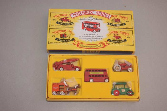 Matchbox Toys Ltd. - Enfield - England - 1:76 - Special Issue Mint Model Matchbox Series Gift Set "40Th Anniversary Collection - Commemorative Pack" - Met no.1 & no.4 & no.5 & no.7 & no.9 - In Original Mint Matchbox Int. Box - 1988