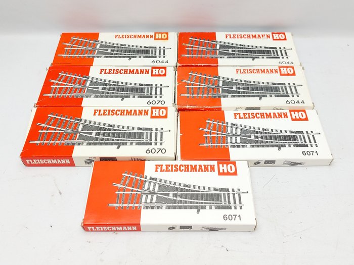 Fleischmann H0 – 6070/6071 – Rails – 12x wissels Modell Gleis
